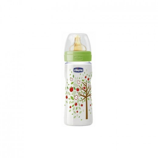 Chicco Well-Being Bottle, Fast Flow, Silicone Nipple, 330ml, Green