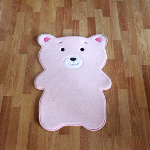 Kaison Cartoon Floor Mat, Pink Bear