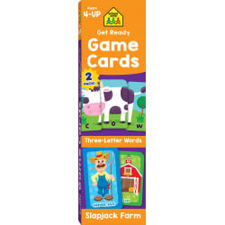 School Zone Get Ready Game Cards Three-Letter Words & Slapjack Farm 2-Pack, 112 cards