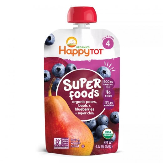 HappyTot Organic Pear, Beet, Blueberry & Super Chia, 113 g