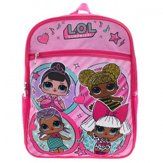 LOL Surprise School Backpack - Four Friends with Front Pocket - Pink - 41 cm