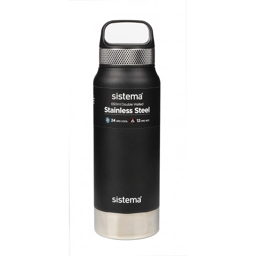 Sistema Bottle 650ml Stainless Steel - Black