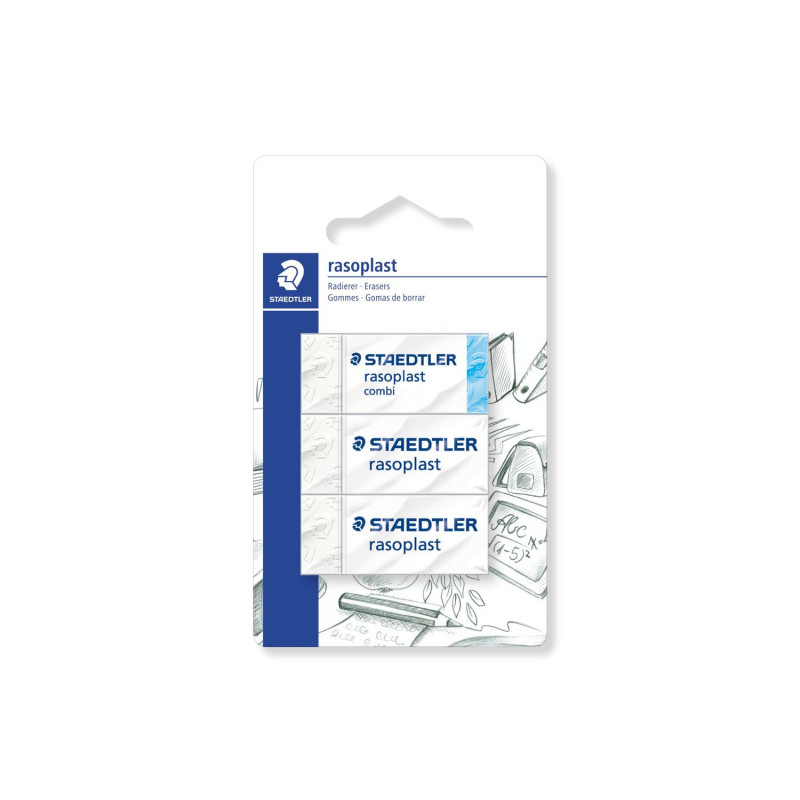 Staedtler Rasoplast Eraser Set, 1 x Rasolplast Combi Eraser, 2 X