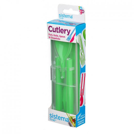 Sistema Klipo Cutlery Set to Go, Green