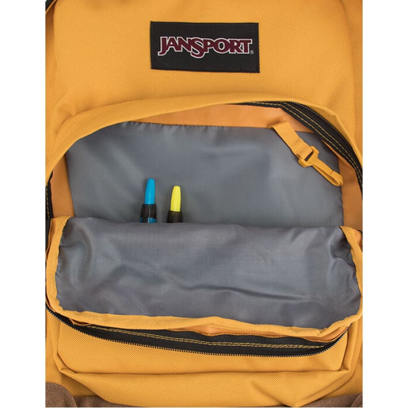 english mustard yellow jansport backpack