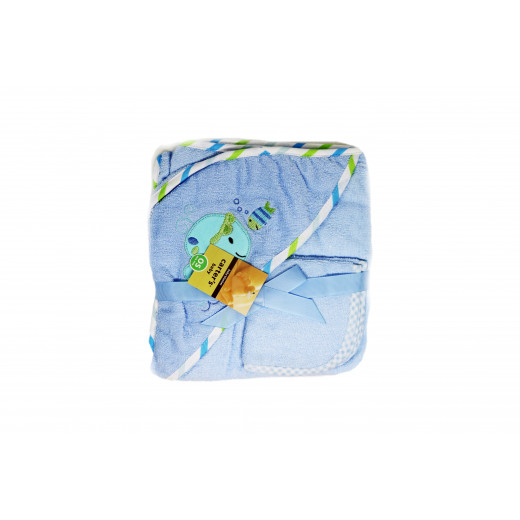 Carter's Baby Hooded Towel with Face Washcloth, Blue