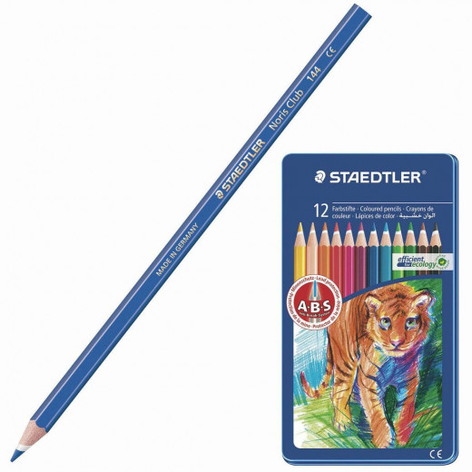 Staedtler Noris 145 Club Colouring Pencil in Metal Tin,12 Pack