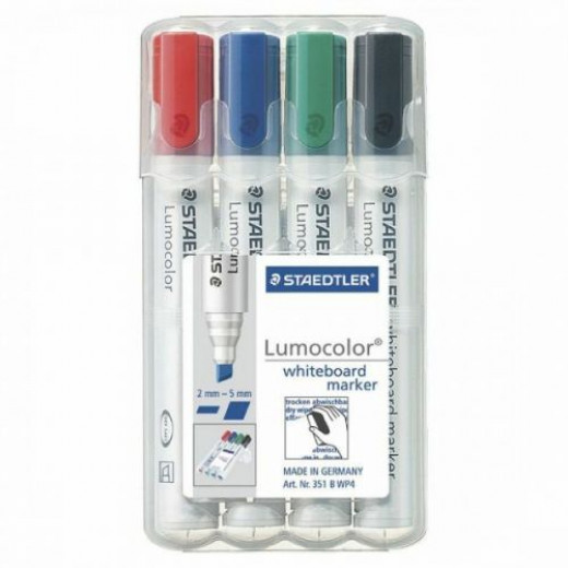 Staedtler Whiteboard Markers Chisel  4 Pack