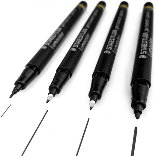 Staedtler Lumocolor®  Mixed Sets Universal Pens Black, Pack of 4