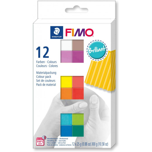 Staedtler Fimo Soft Brilliant Set - Assorted Colours, Pack of 12