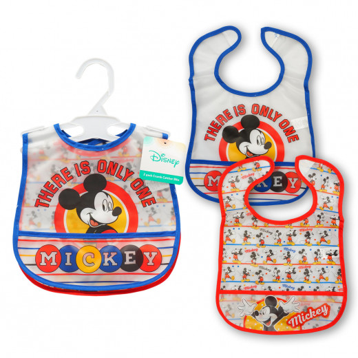 2 Pack Mickey Mouse Crumb Catcher Bib, Red&Blue