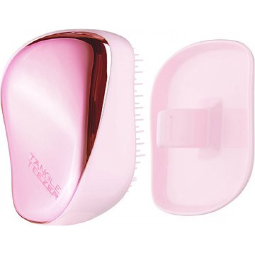 Tangle Teezer Compact Styler Baby Chrome Hair Brush, Pink