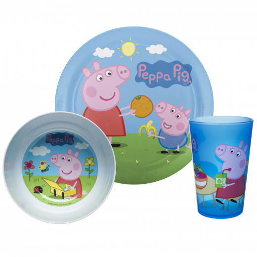 Zak Peppa Pig George Kids Dinnerware Plate Bowl Tumbler 3 pcs Set