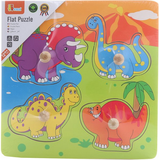 Wooden Flat Puzzle - Dinosaurs