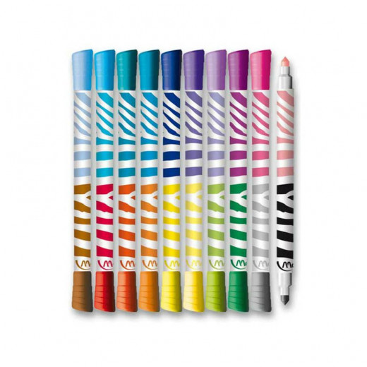 Maped Color'peps Duo Double Ended Felt Tip Pens, 10 Pieces