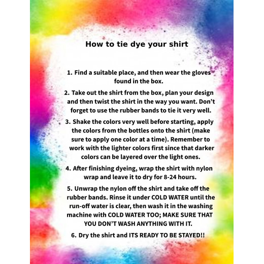 GUGU's Tie Dye your T-shirt, 19-24 years, Large