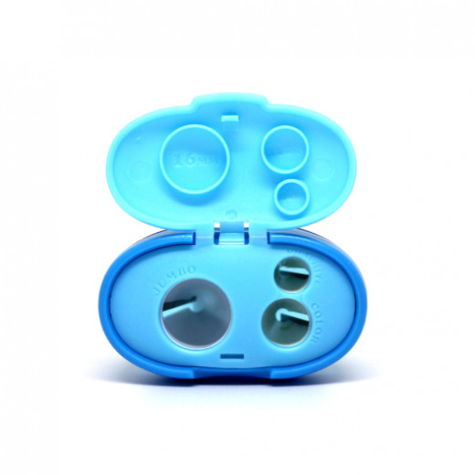KEYROAD Tris Jumbo 3-hole plastic sharpener , with tank, blue