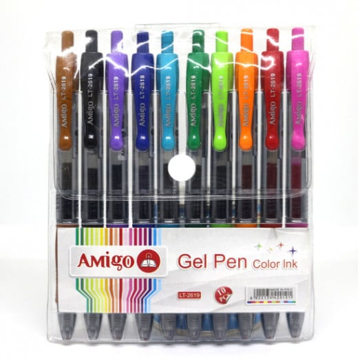 قلم أميجو 10 ألوان ، أقلام صغيرة متعددة الألوان قابلة للسحب ، متنوعة