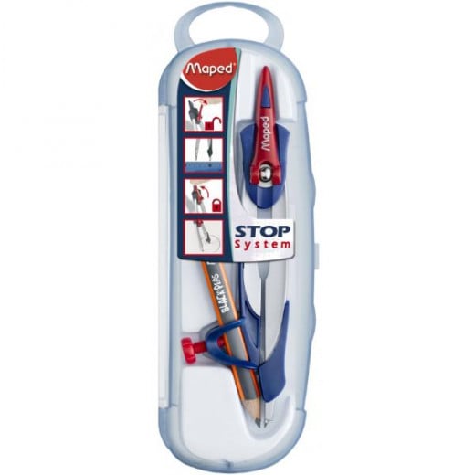 Maped Stop System Compass with Pencil, Red