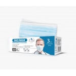 Baby Life Disposable Face Masks for General Use, Case of 50 Masks, Blue
