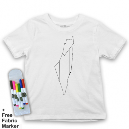 تي شيرت للأطفال, بتصميم خريطة فلسطين, 10 سنوات من ملبس