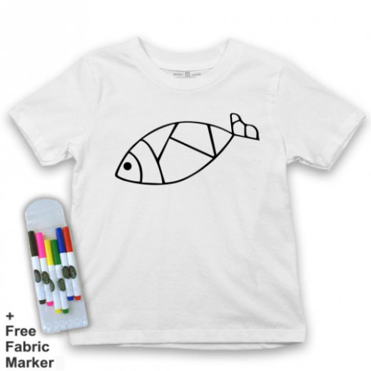 تي شيرت للأطفال, بتصميم سمكة, 2 سنوات من ملبس