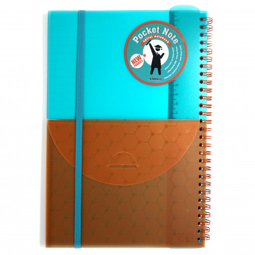 Amigo Spiral Wire Notebook, turquoise, 96 pages