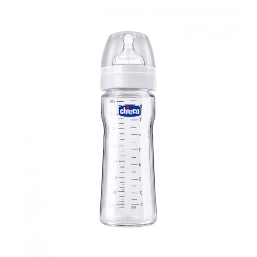 Chicco Nature Glass 240ml Bottle - Silicone Flow
