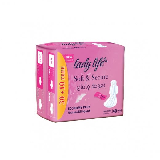 Lady Life Soft and Secure Pads , Economy Pack