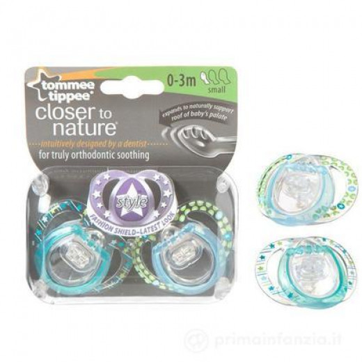 Tommee Tippee Pacifier closer To Nature 0-3 m - Small - Blue And Green