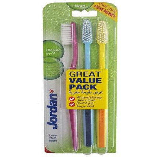 Jordan Toothbrush Classic Hard 3 pack