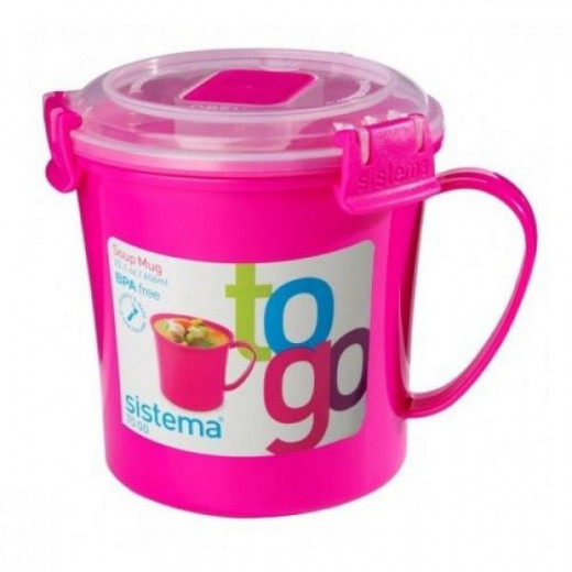 Sistema To Go Microwave Soup Mug - 656 ml, Pink