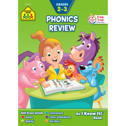School Zone Phonics Review 2-3 Workbook, 32 pages