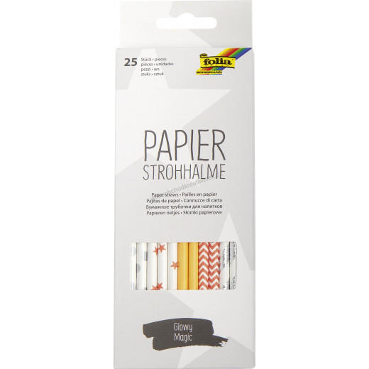 Folia Gloss Paper Straws - 25pc