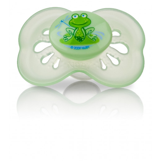 Nuby Colored Butterfly Pacifier With Oval Baglet (6-18Months) - أخضر