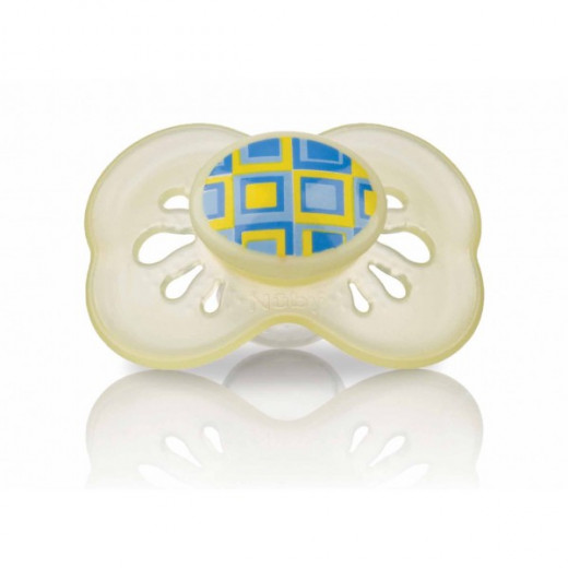 Nuby Colored Butterfly Pacifier With Oval Baglet (6-18Months) - Yellow