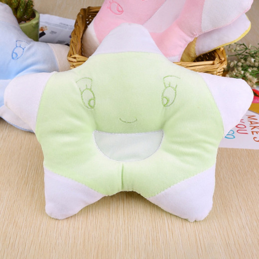 Baby Star Shape Pillow - Anti Roll Cushion - Bedding Cushion - Green