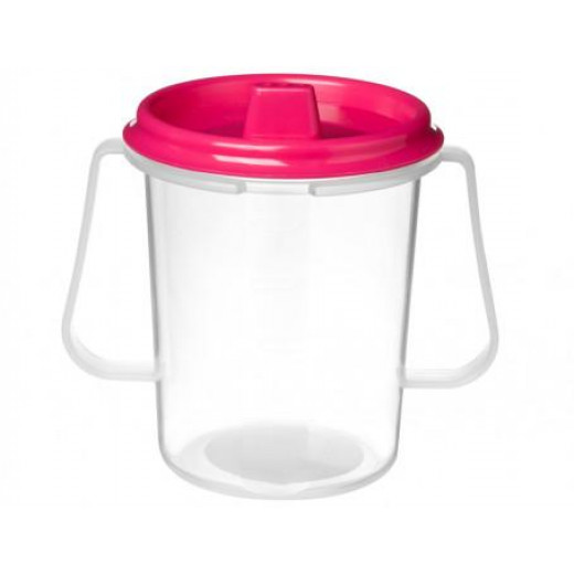 Sistema Drink cup with lid and spout 250 ml pink
