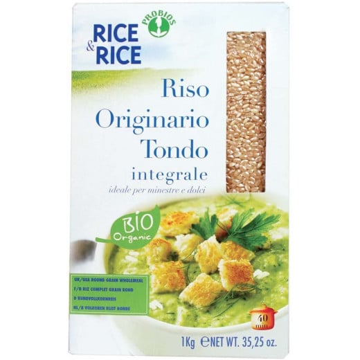 Probios Rice&Rice Originario Round Whole Grain Rice, 1 kg,