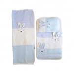 Newborn Baby Nursing Set, 3 pieces, Blue Rabbit