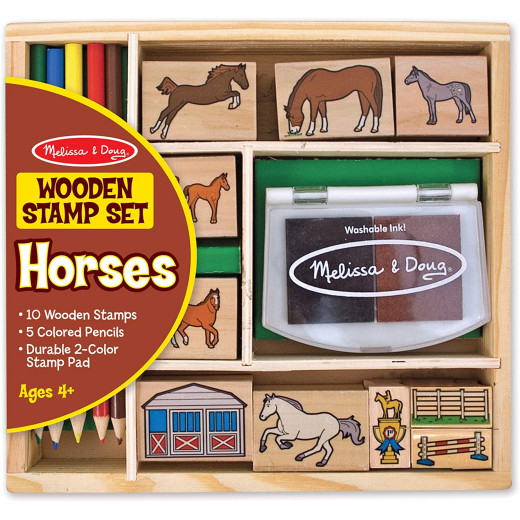 مجموعة طوابع خشبية بتصميم الخيول من ميليسا اند دوج