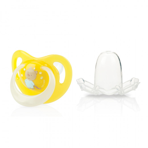 Nuby Orthodontic Glow in the Dark Soother - 0-6m - Yellow