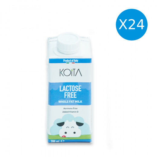 Koita Full Fat Lactose Free 200 ml, Pack of 24