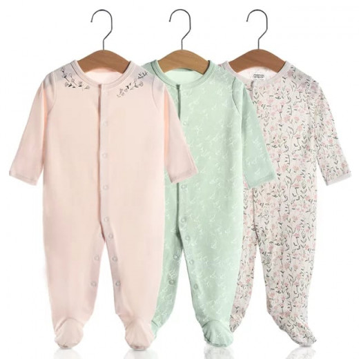 Colorland Long-Sleeve Baby Overall 3 Pieces In One Pack 0-3 Months