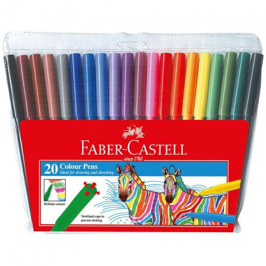 فابر كاستل - أقلام ملونة قابلة للغسل - 20 لون