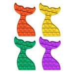 Chuckle & Roar Pop It Fidget Fun Bubble Sensor Stress Relief Toys Fish Tail Design, Multi Color, Assortment