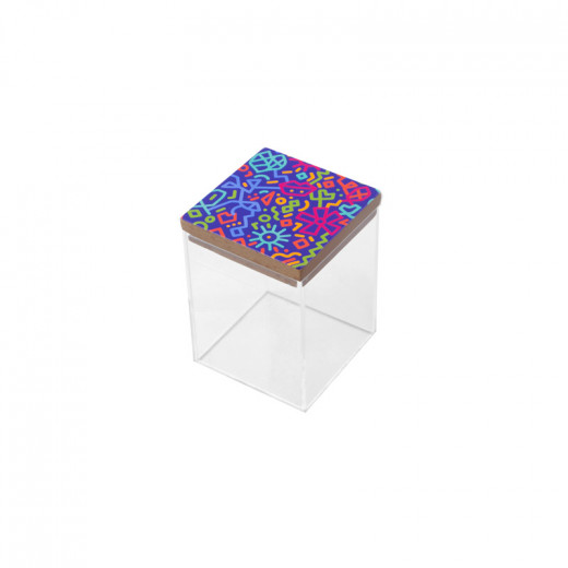 KHCF Plexi Box with a Wooden Top Cover Designed with Kid's Drawings or Positive Words