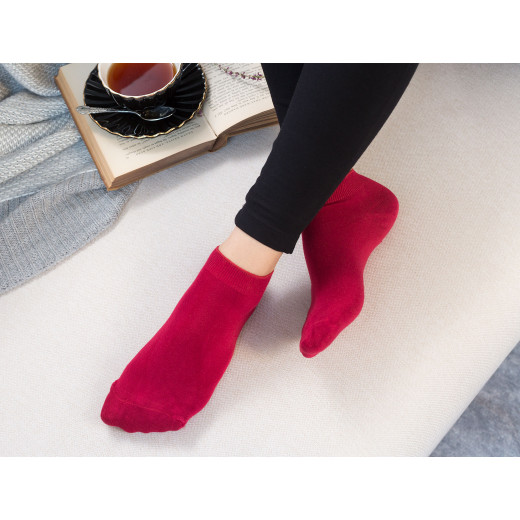 Madame Coco - Leaf Ankle Socks, Carmen Red