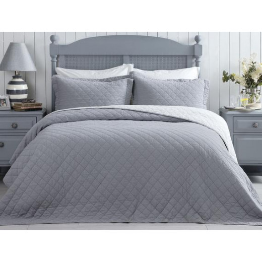 Madame Coco - Therron Vintage Double Bed Linen With Wash - Gray