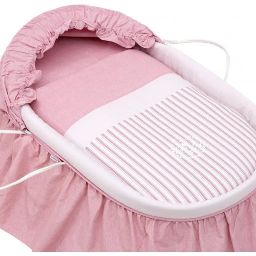 Cambrass  - Basket with Frills Plus Hood, Denim Pink